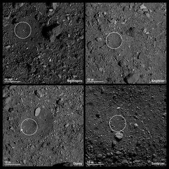 Asteroide Bennu, 4 siti candidati per la raccolta di campioni