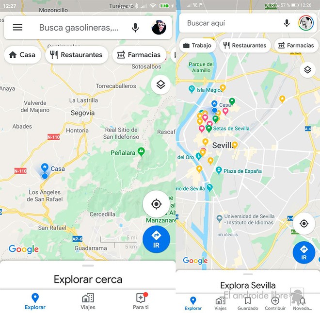 Google Maps cambia look: via la barra laterale, nuove opzioni su quella inferiore