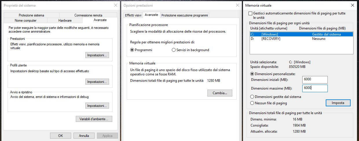 Ottimizzare o cancellare il paging file di Windows