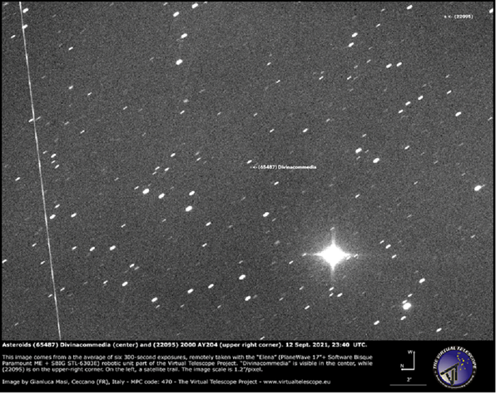 Fotografato l’asteroide Divinacommedia